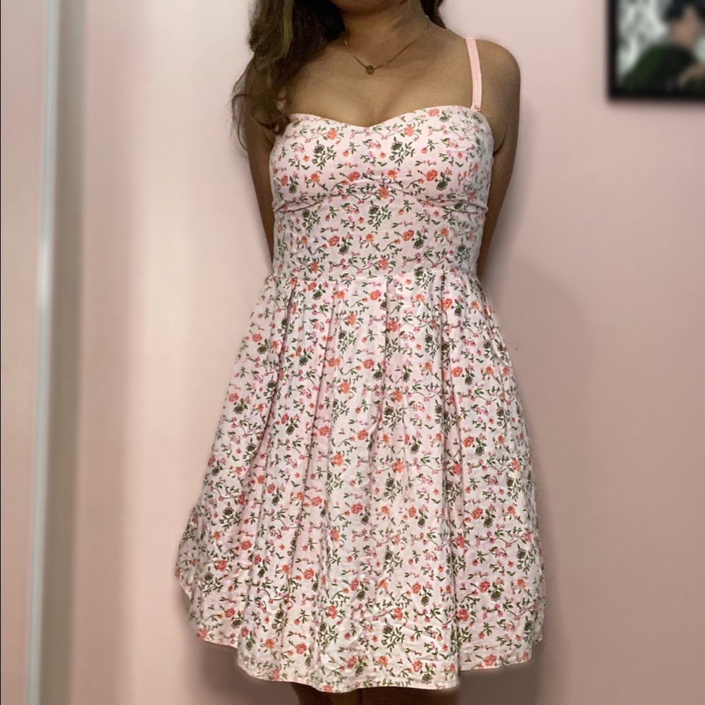 Derek Heart Pink Ditsy Floral Cami Sundress